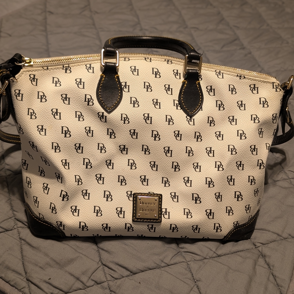 Dooney & Bourke Black and Cream Satchel